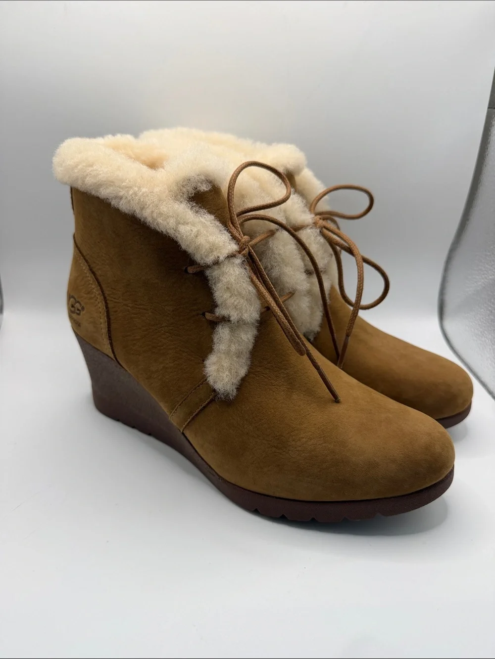 UGG Jeovana Wedge Chestnut Booties